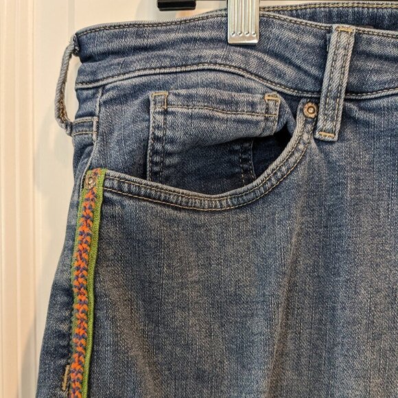 NYDJ Alina Leggings Womens 16 Side Detail Embroidery Denim Ankle Jeans - Picture 7 of 16